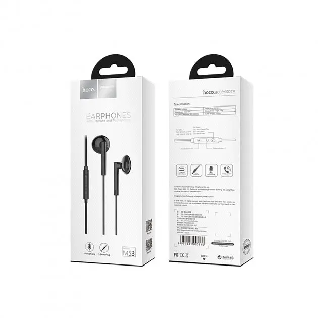 Проводные наушники Hoco M53, 3.5mm, 1.2m, чёрные - фото 6
