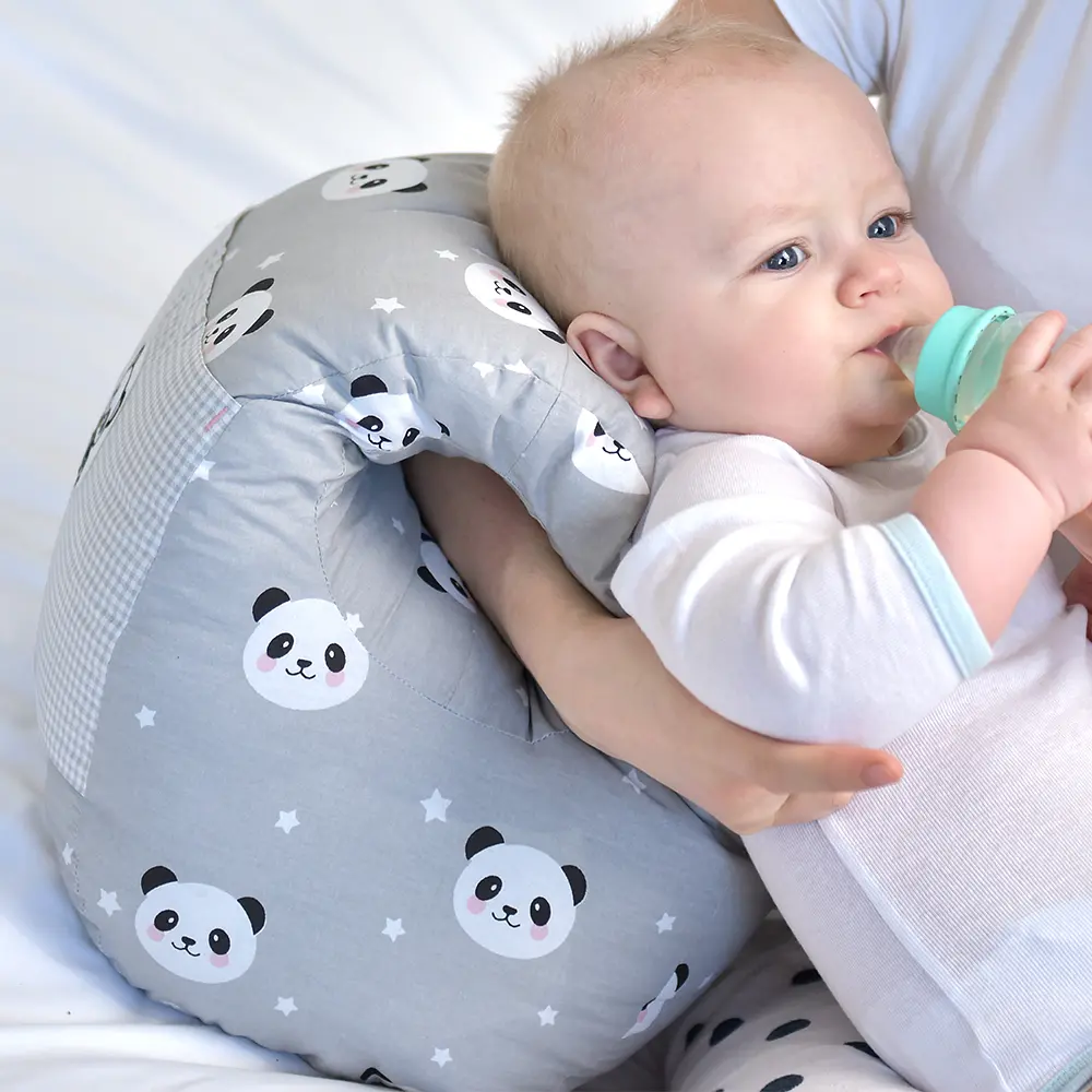 Подушка для годування Papaella Mini Панда, 28х30 см, сірий (8-31999) - фото 11