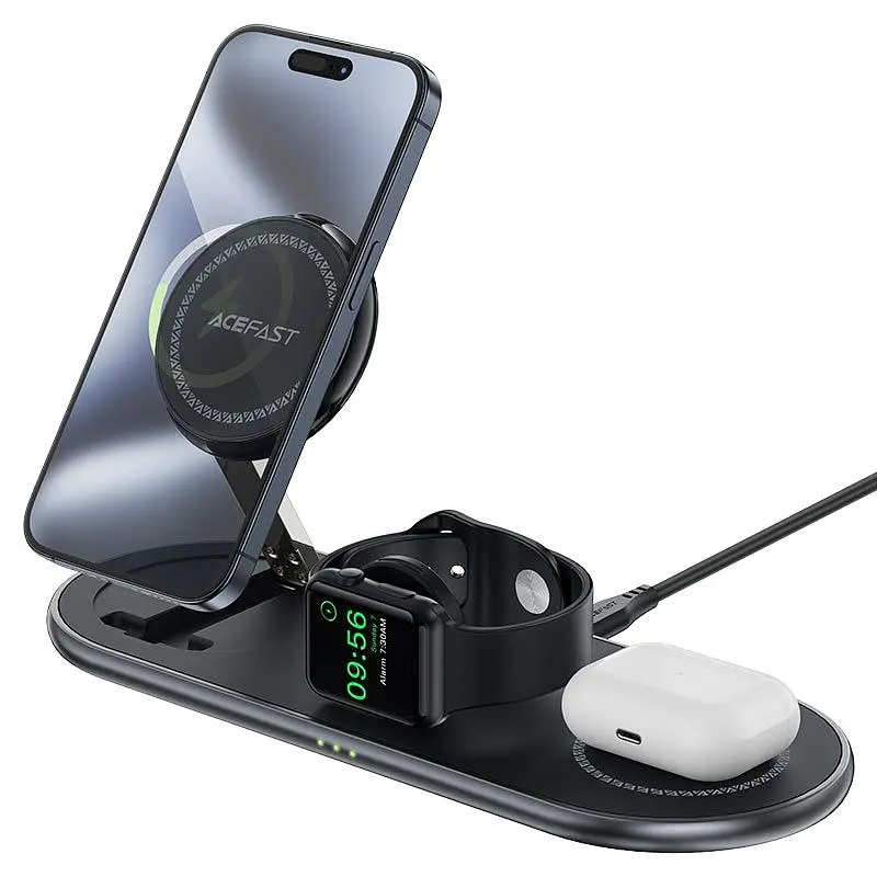Зарядное устройство Acefast Wireless QI 3in1 15W E19 Qi2 (6974316283096) - фото 4
