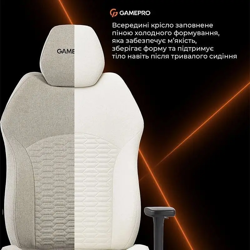 Крісло для геймерів GamePro Fabric Light Gray (GC760LG) - фото 6