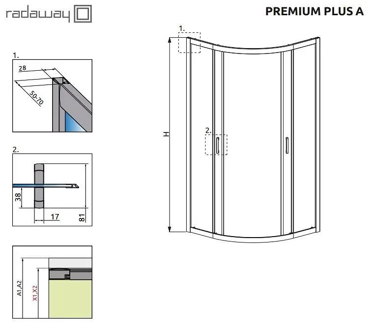 Душова кабіна Radaway Premium Plus A 80x80x190 скло коричневе 30413-01-08N - фото 5