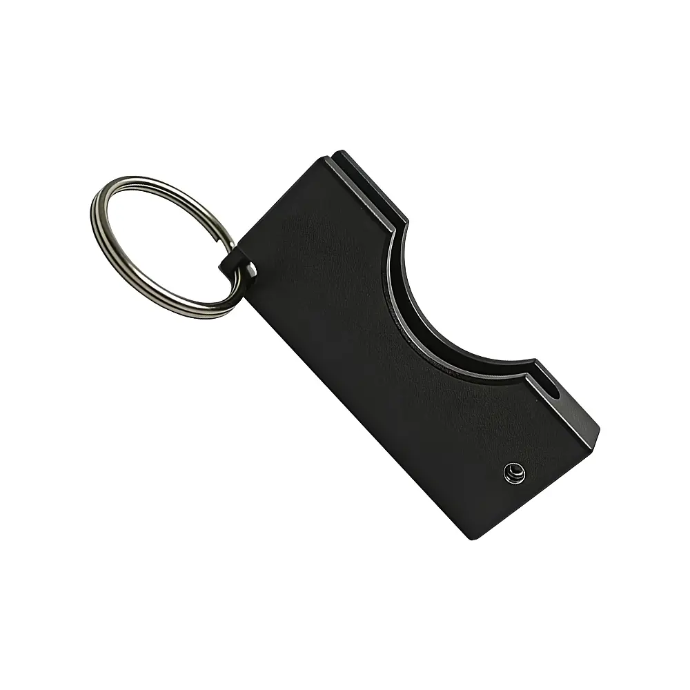 Захисний алюмінієвий чохол для ключа YubiKey 5 / 5C / Security Key NFC з брелком, Чорний, 1 шт - фото 2