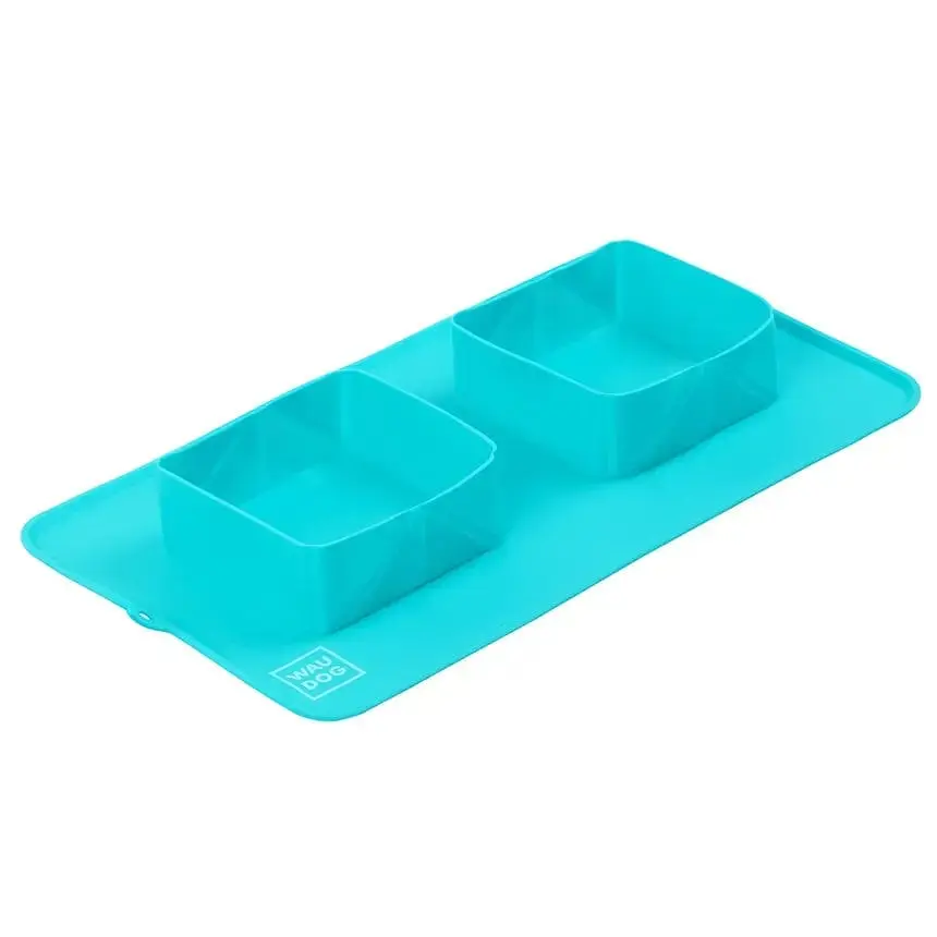 Складна миска Waudog Silicone, 38,5х23х5 см, блакитний (50802) - фото 2