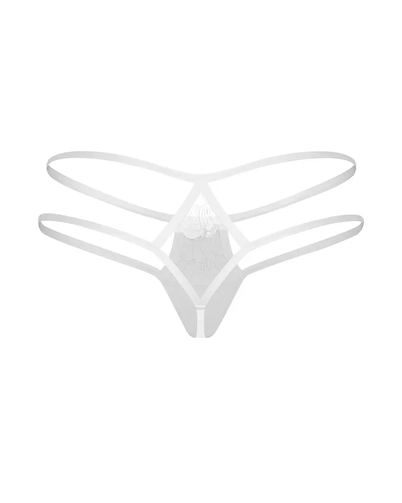Сексуальные стринги Obsessive Arrowel 2XL/3XL (белый) - фото 3
