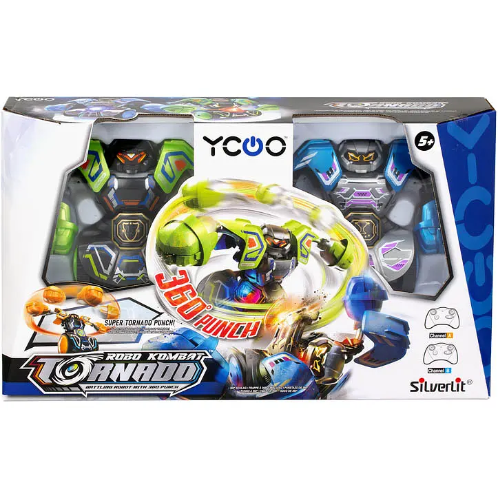Игровой набор Silverlit Ycoo Роботы-боксеры Торнадо синий, зеленый (86884) - фото 12