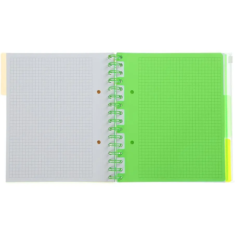Зошит на пружині Buromax Neon В5 (170x205) 120 аркушів 3 PVC розділювачі зелений (BM.24359911-04) - фото 4