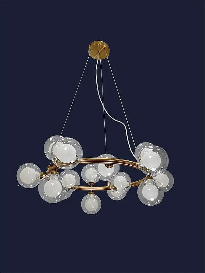 Люстра молекула кільце з кулями Levistella 761J2029-15 BK+CLWH - фото 5
