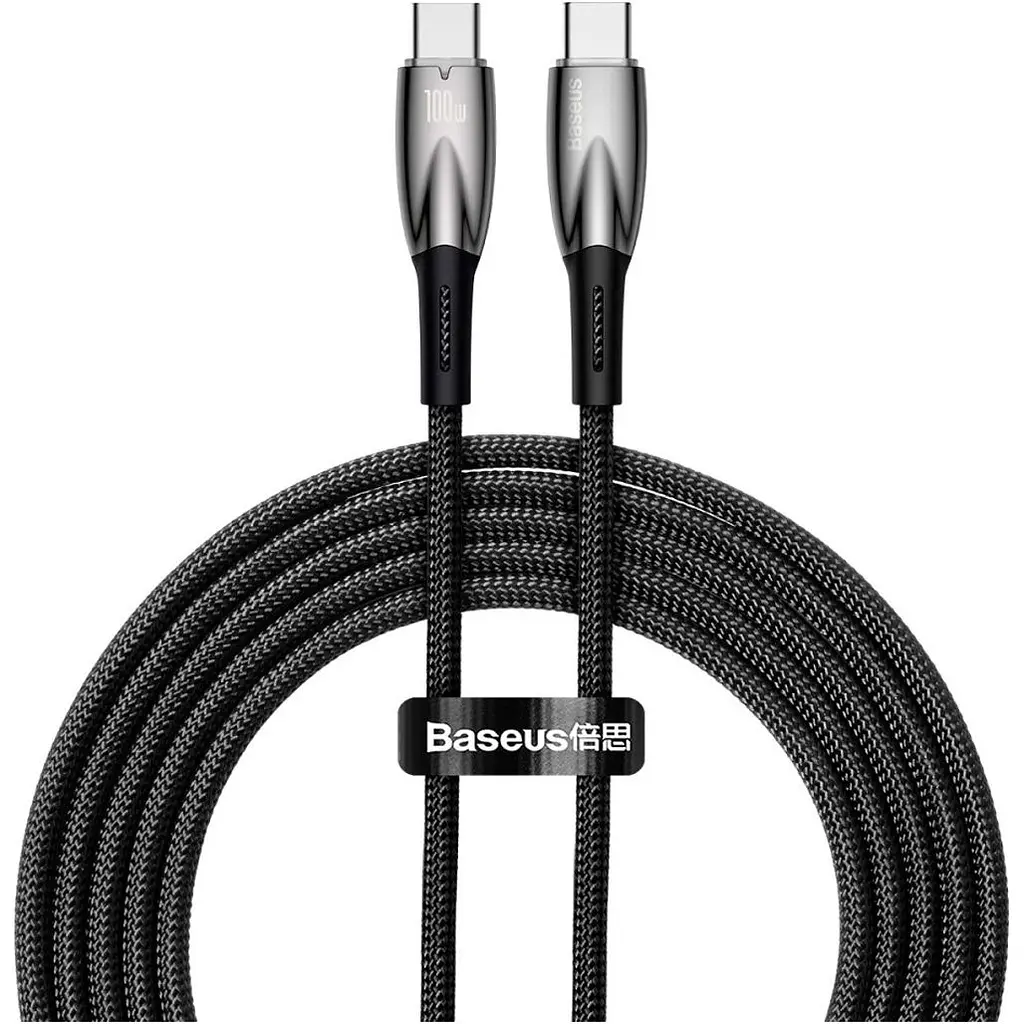 Кабель Baseus Glimmer Series USB-C to USB-C 100W 2m Black (CADH000801) [128053]