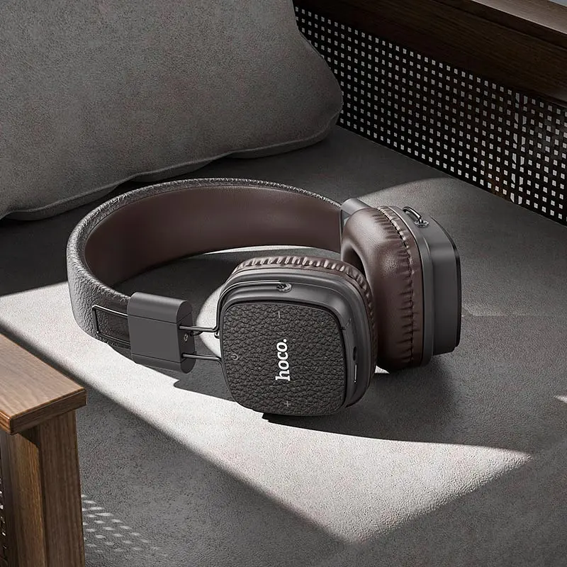 Наушники Hoco W56 Earl BT headphones, BT5.4, AUX, TF, Type-C, 250mAh, 28h, brown - фото 5