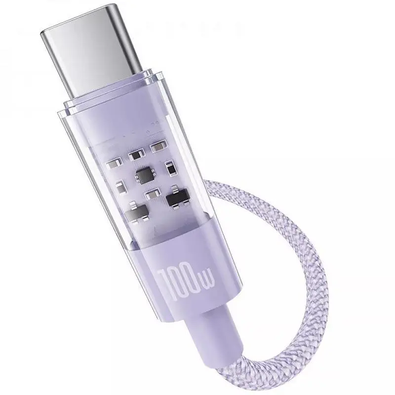 Дата кабель Baseus Gem Fast Charging Type-C to Type-C 100W (1m) (P10373000111) Nebula Purple - фото 3
