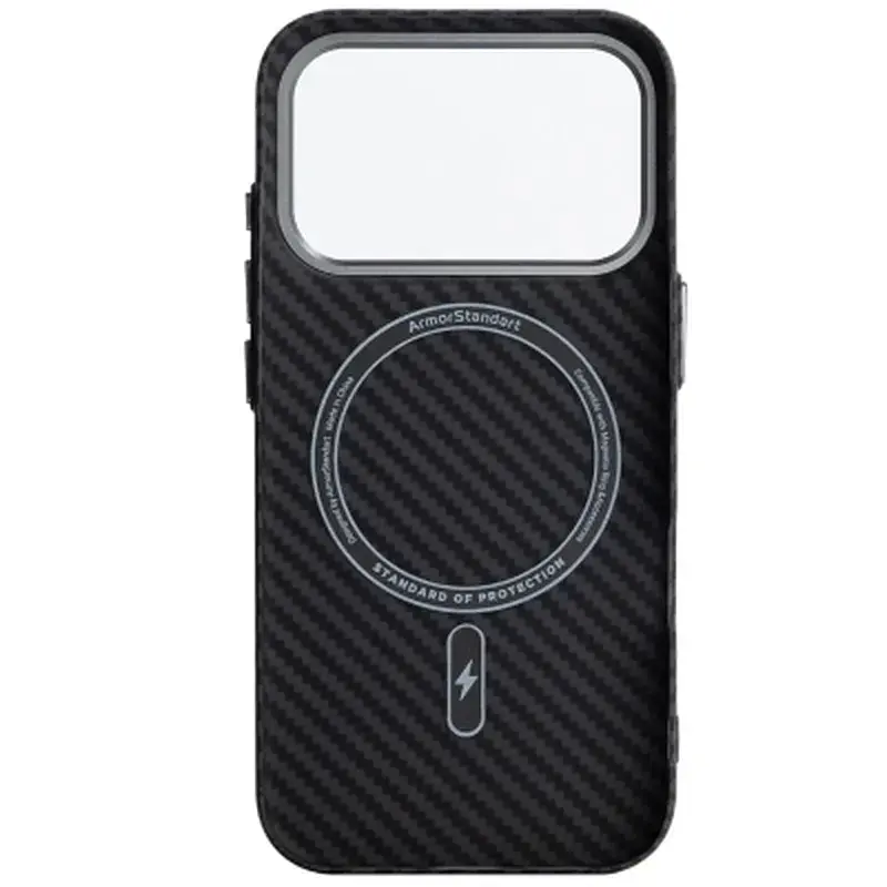 Чохол до мобільного телефона Armorstandart LikeCarbon2 MagCase Apple iPhone 17 Pro Carbon Black (ARM86258) - фото 2