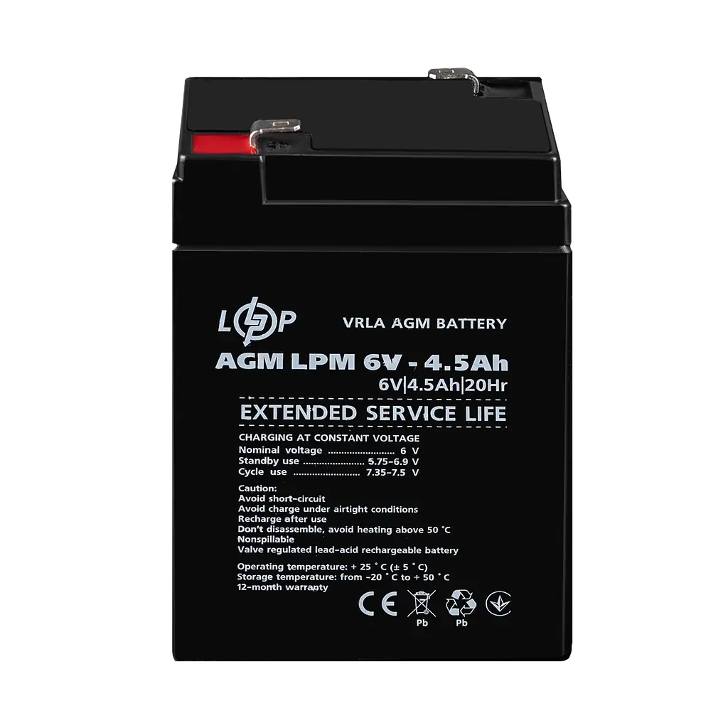 Акумулятор AGM LPM 6V - 4.5 Ah - фото 2