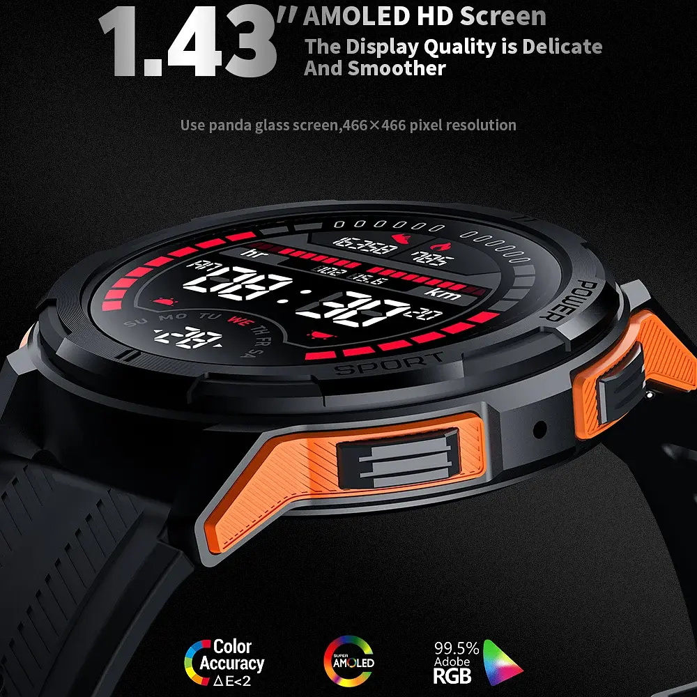 Смарт-годинник Lemfo C25 силіконовий ремінець black orange (16350) - фото 3