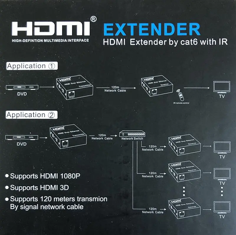 Активный удлинитель по витой паре HDMI Extender Atcom HDMI-Ethernet with IR 120m - фото 3