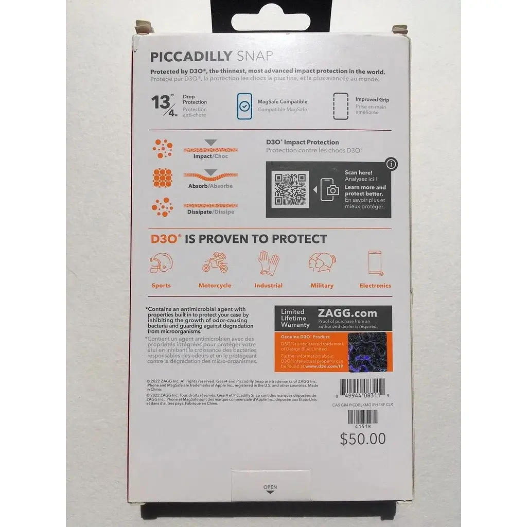 Оригінальний протиударний чохол Gear4 Santa Cruz MagSafe для iPhone 14 Pro Clear Black (702010123) - фото 4