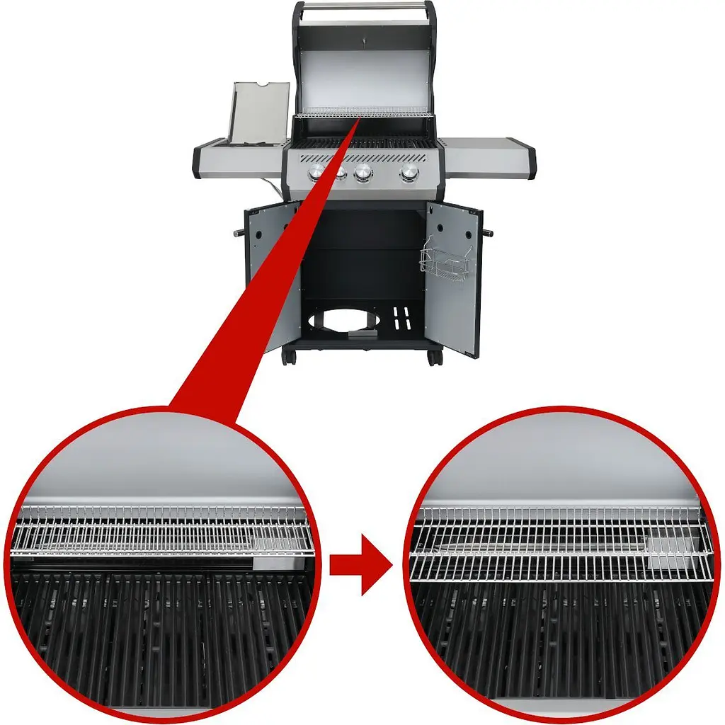Газовый гриль Santos S-301 Black с боковой горелкой, черный (900235) - фото 15