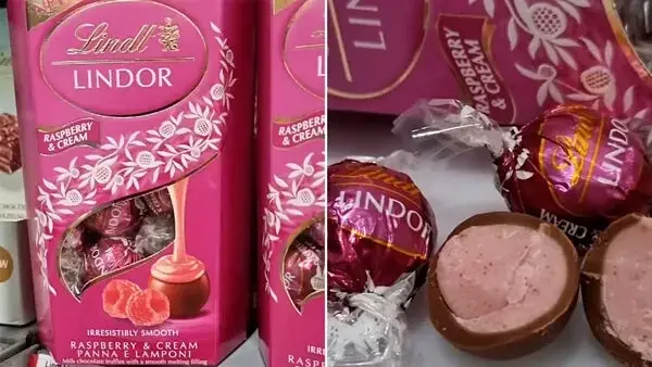 Шоколадні цукерки Lindt LINDOR Chocolate Truffles з малиновим кремом, 200 г - фото 4