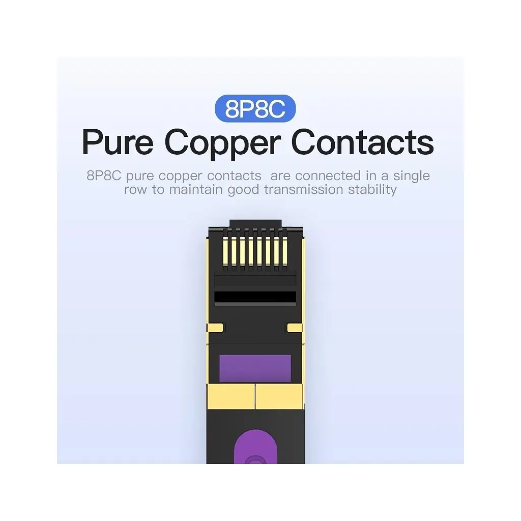 Патч-корд 5м, FTP cat 7 RJ-45 black Vention (ICABJ) - фото 3
