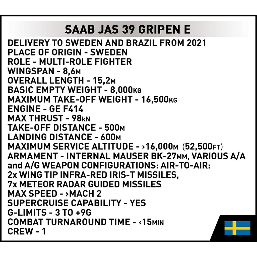 Конструктор Cobi Літак SAAB JAS 39 Gripen E 480 деталей (COBI-5820) - фото 11