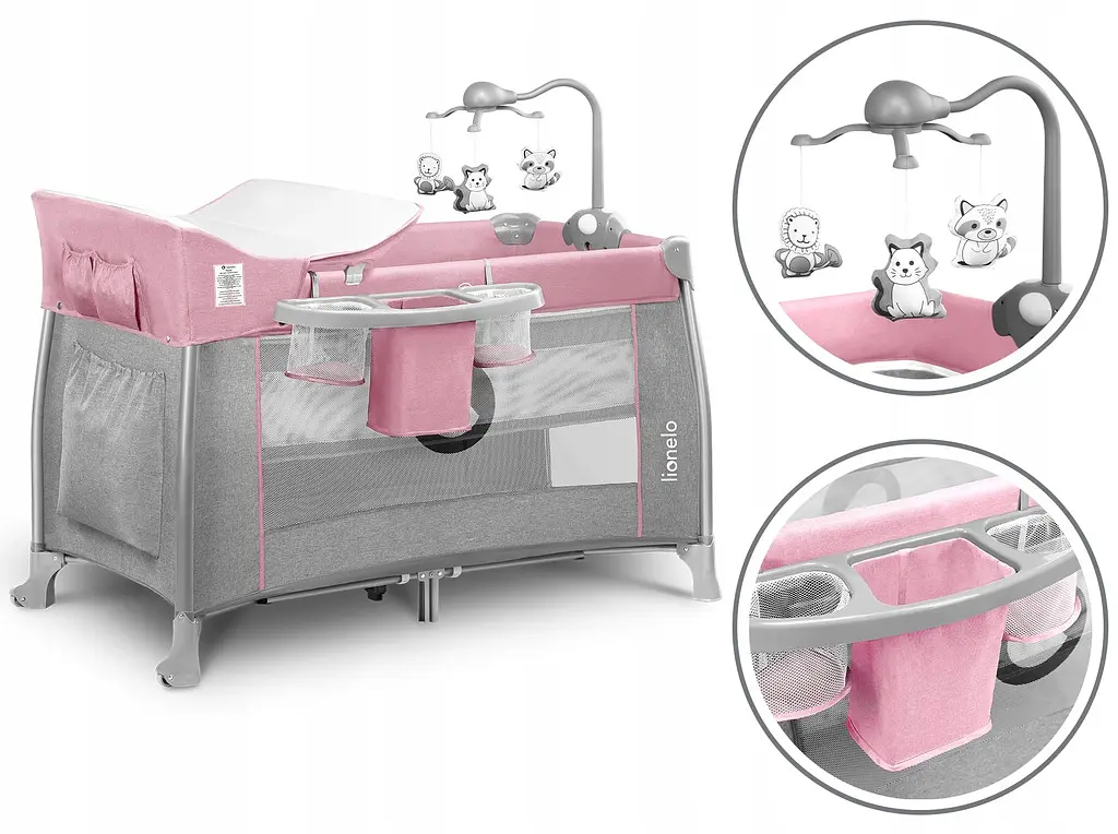 Ліжечко-манеж Lionelo Thomi Pink Baby - фото 2