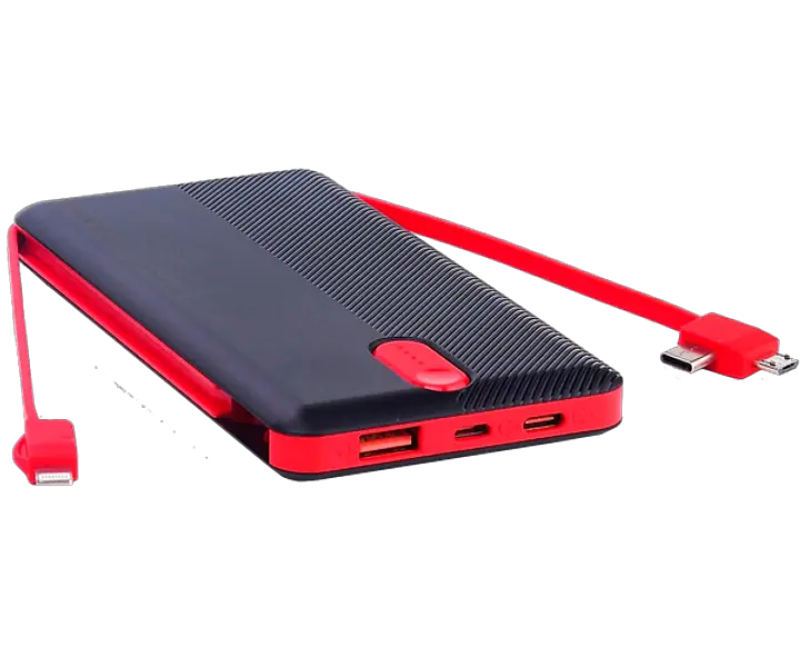 Универсальная зарядная батарея Power Bank Sword SW-20PO3 20000mAh (Micro USB Lightning Type-C) Черно-красный - фото 4