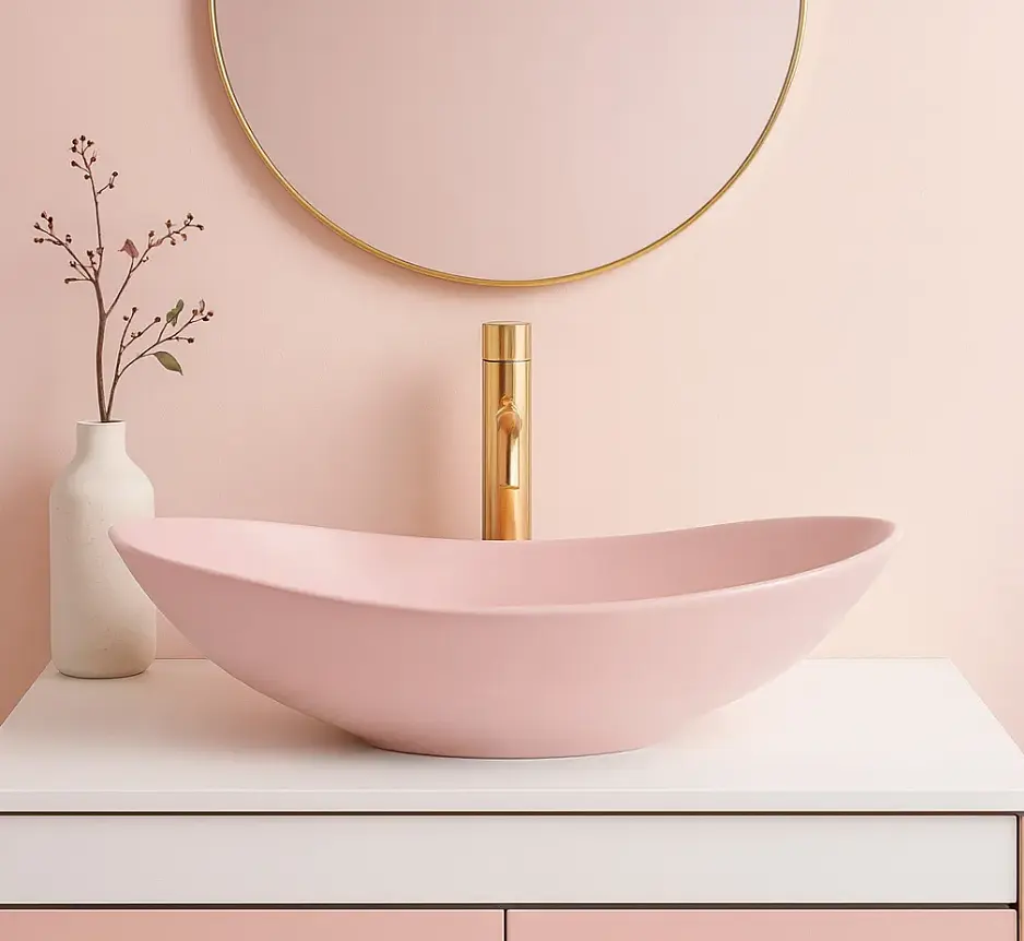 Умивальник Rea Royal 60 накладний powder pink matt REA-U6374 - фото 2