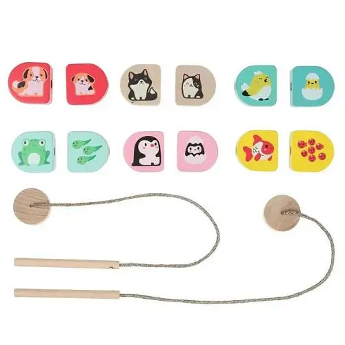 Силянки "Моя сімя"/Wooden lacing toy set "Me and mommy" - фото 3