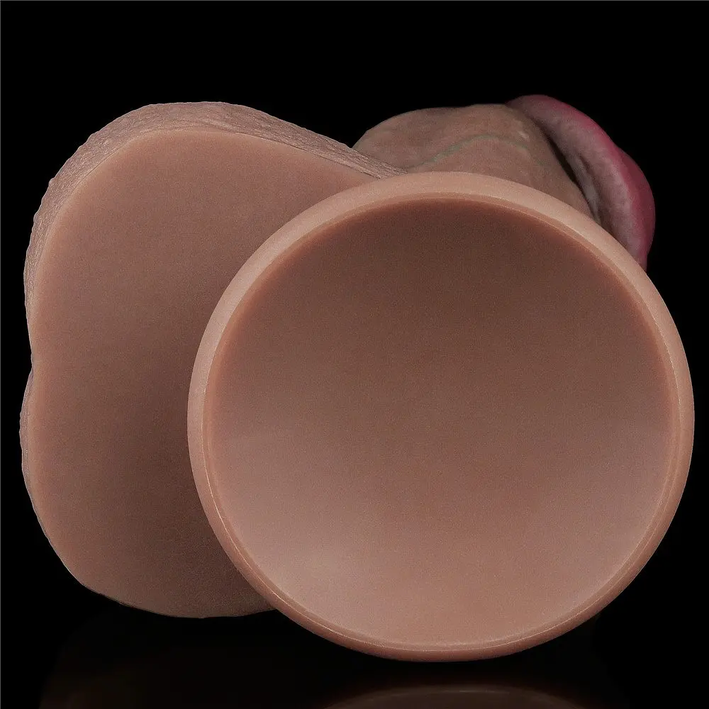 Фалоімітатор Lovetoy Dual Layered Silicone Cock XXL 28 см коричневий - фото 7