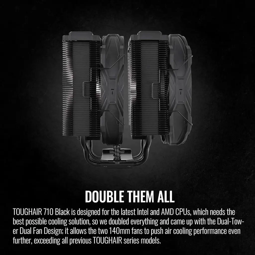 Кулер для процесора Thermaltake TOUGHAIR 710 Black (CL-P117-CA14BL-A) (7 CL-P117-CA14BL-A) - фото 7