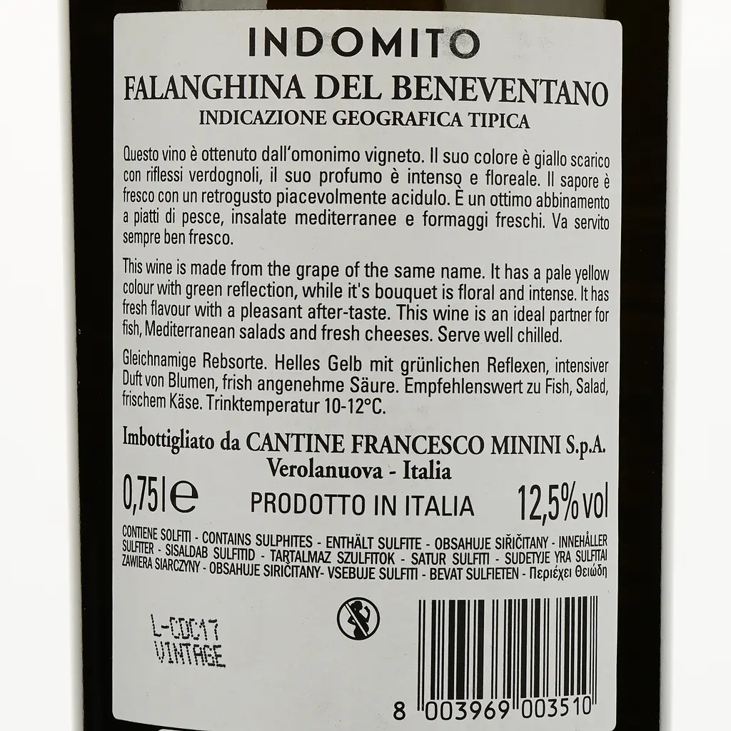 Вино Indomito Falanghina del Beneventano IGT, белое, сухое, 0,75 л - фото 3