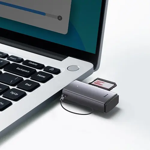 Карт рідер Baseus Lite Series USB-A to SD/TF Card Reader Сірий WKQX060013 - фото 7