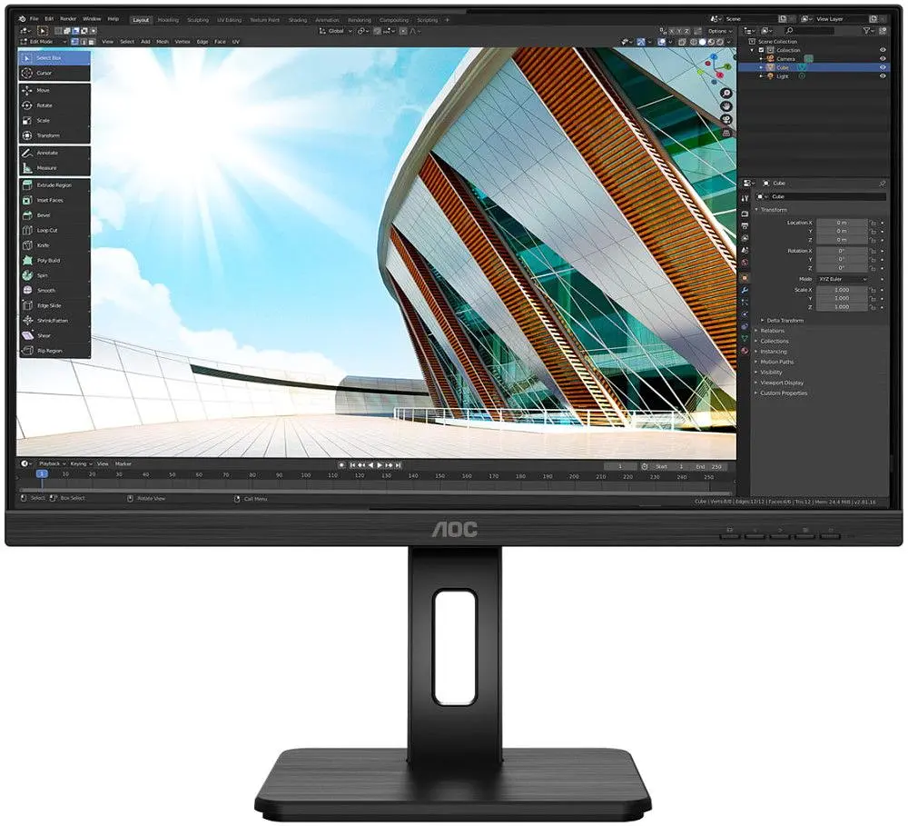 Монітор TFT 27" AOC U27P2, IPS, 4K, HDMI, DP, USB 3.2 хаб, Pivot, колонки, чорний (U27P2) - фото 7