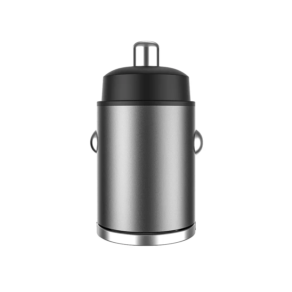 Автомобільний зарядний пристрій Aspor A908 Mini Metal (USB/USB-C/4.8A/30W)- графітовий - фото 3