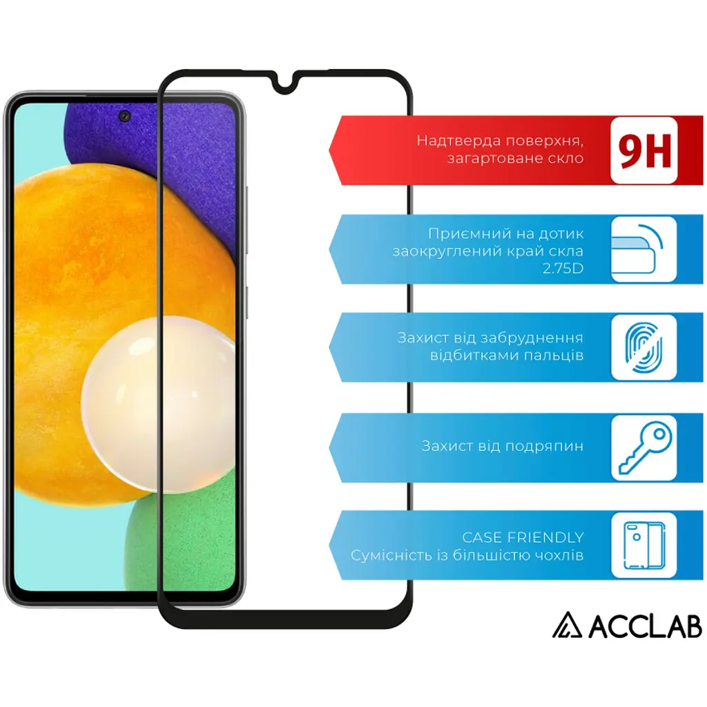 Стекло защитное ACCLAB Full Glue Samsung A25 5G Black (1283126573965) - фото 3