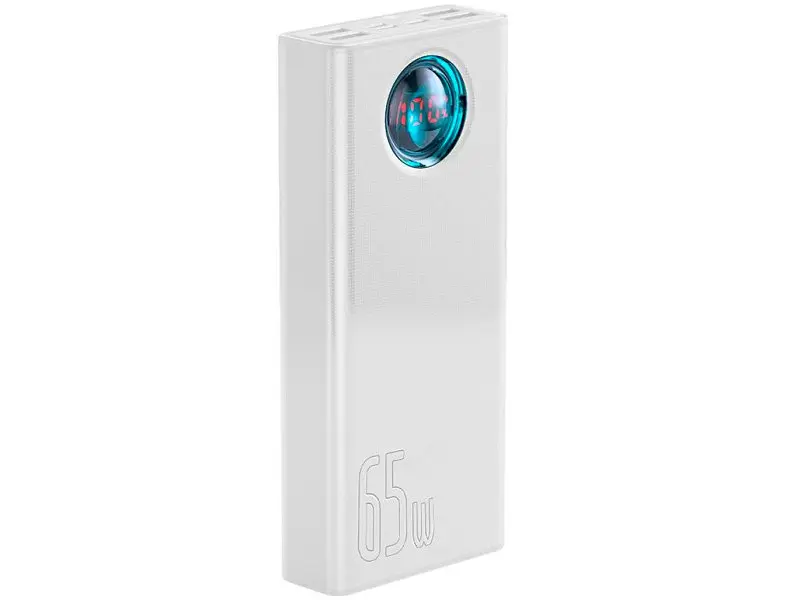 Зовнішній акумулятор (Power Bank) BASEUS Amblight Digital Display Quick Charge 65W 30000mAh White (PPLG-A02) - фото 2