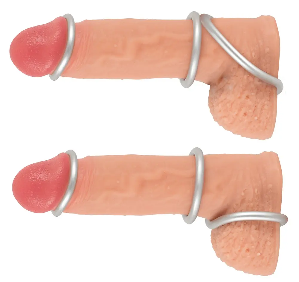 Набір ерекційних кілець You2Toys Metallic Cock Ring Set 3 шт. сріблястий - фото 17