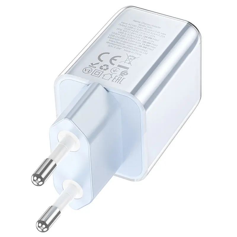 МЗП Hoco N46 Glorious PD20W+QC3.0 (1USB-A/1C) Blue - фото 4