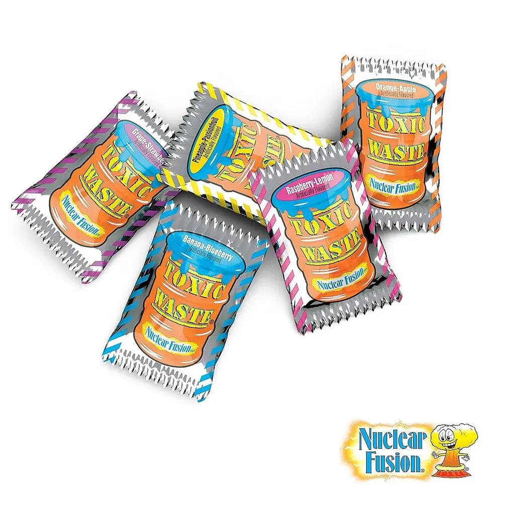 Упаковка кислих цукерок Toxic Waste Assorted Nuclear Fusion 1000 штук 3 кг - фото 8