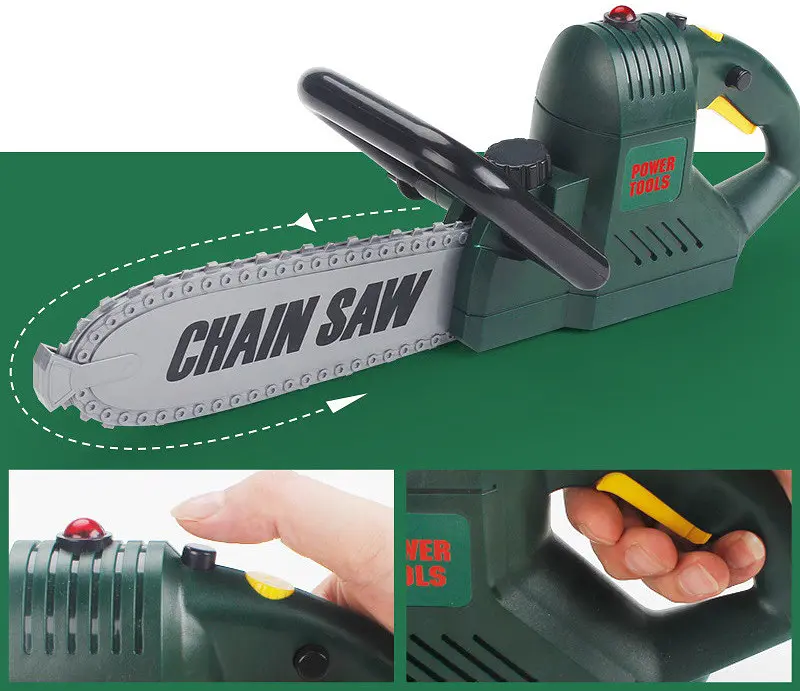 Бензопила для дітей Power Tools — зі звуком, світлом і рухомим ланцюгом - фото 4