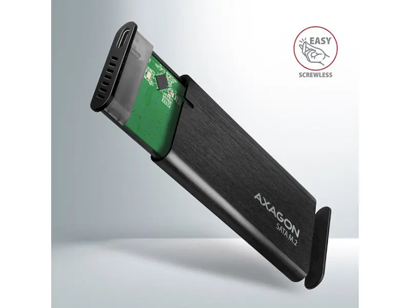 Кишеня для накопичувача AXAGON SuperSpeed+ Raw Box Black (EEM2-SBC) - фото 6