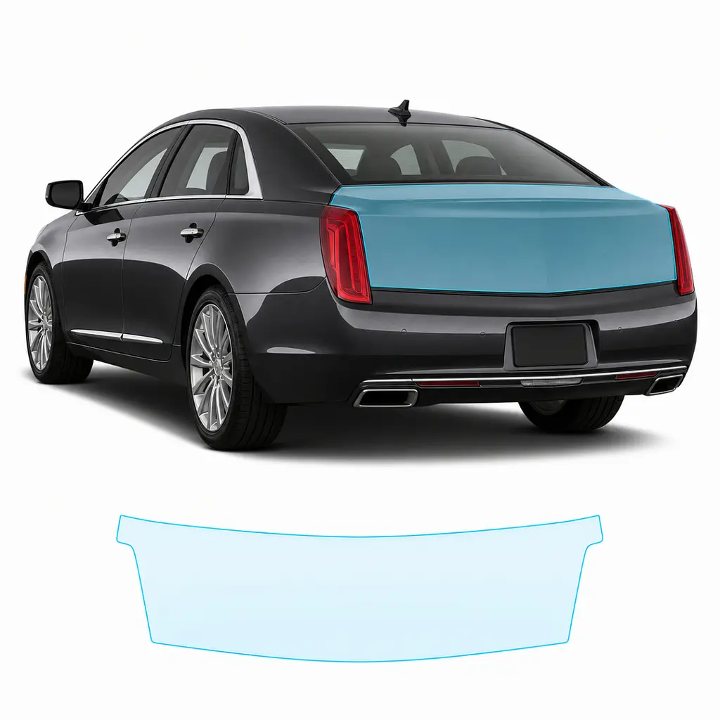 Антигравійна захисна бронеплівка за лекалами для Cadillac XTS I 2013-2019 - зона кришки багажника