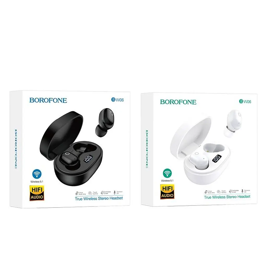 Бездротові навушники Borofone BW06 Manner TWS |BT5.1, 30/300mAh, 4h| black - фото 6