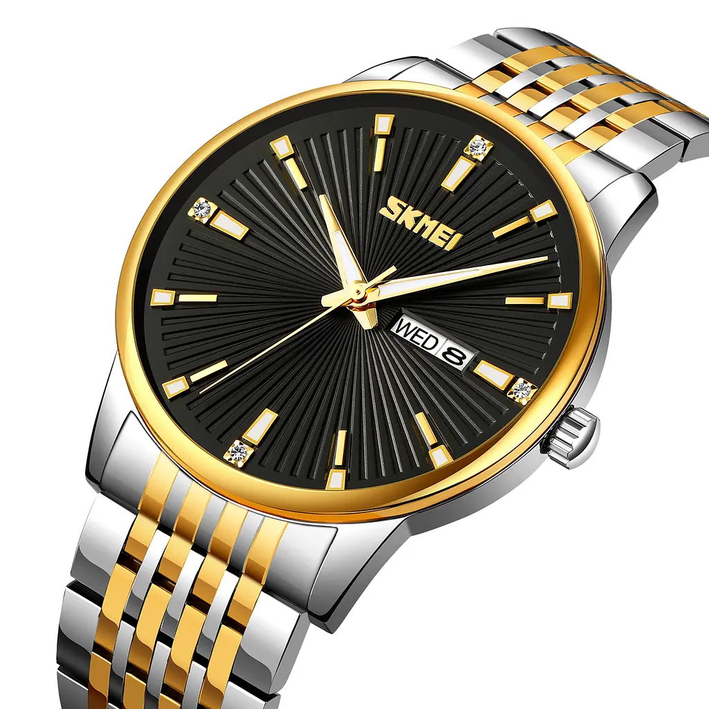 Наручний годинник чоловічий 9323TGDBK Silver/Gold-Black Skmei acs0030914 - фото 2