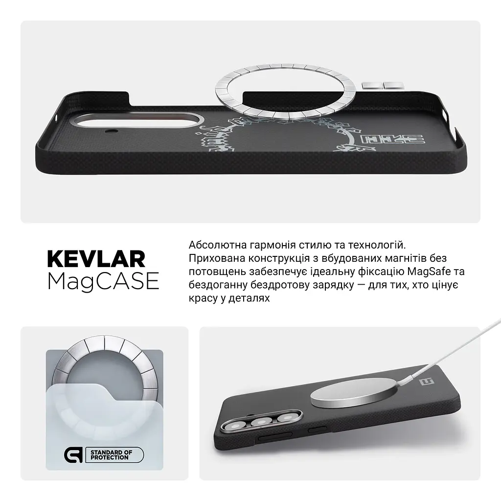 Чехол ArmorStandart BlackIcon Aramid Plain MagCase для Samsung S25 Black (ARM90162) - фото 8