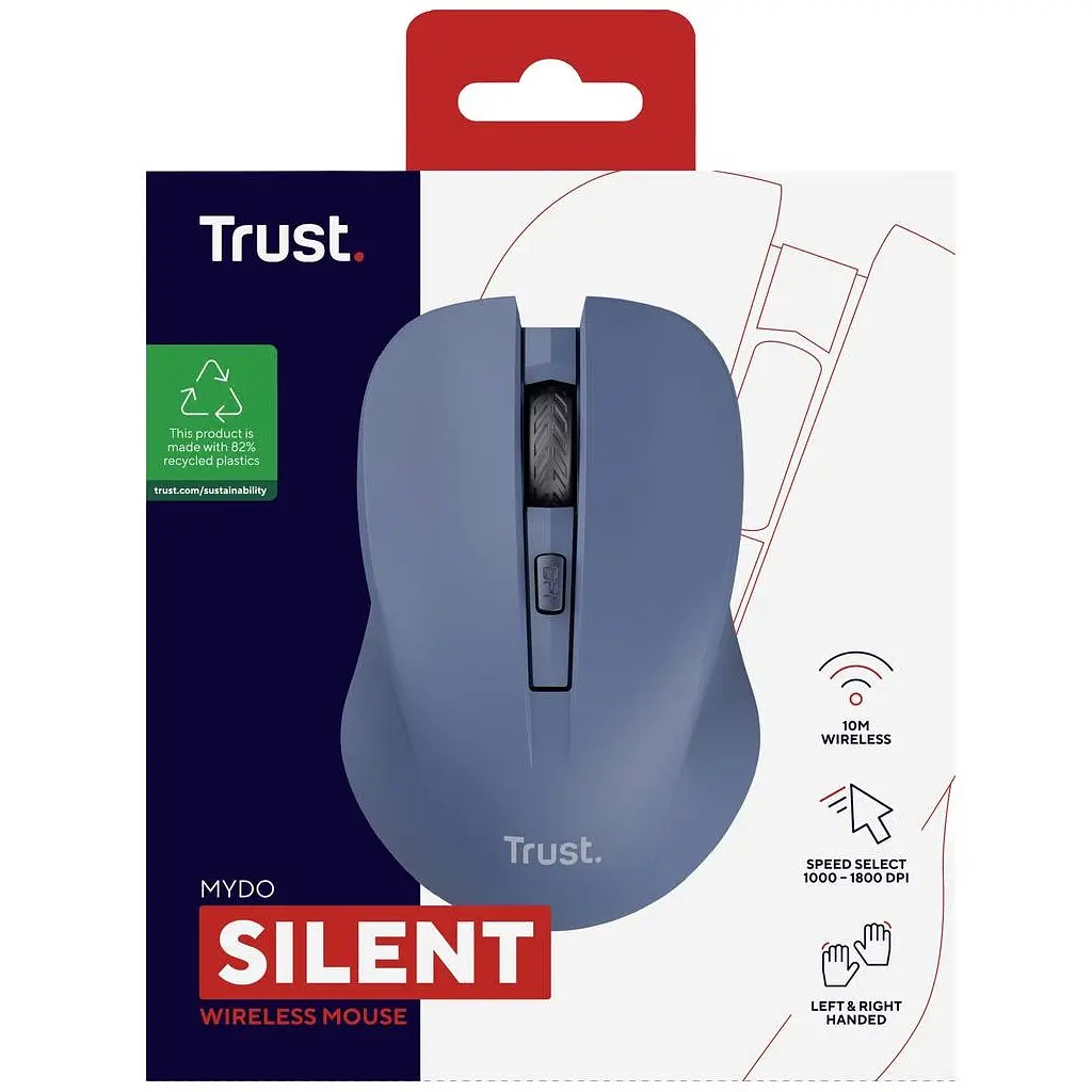 Мышка Trust Mydo Silent Wireless Blue (25041) - фото 9