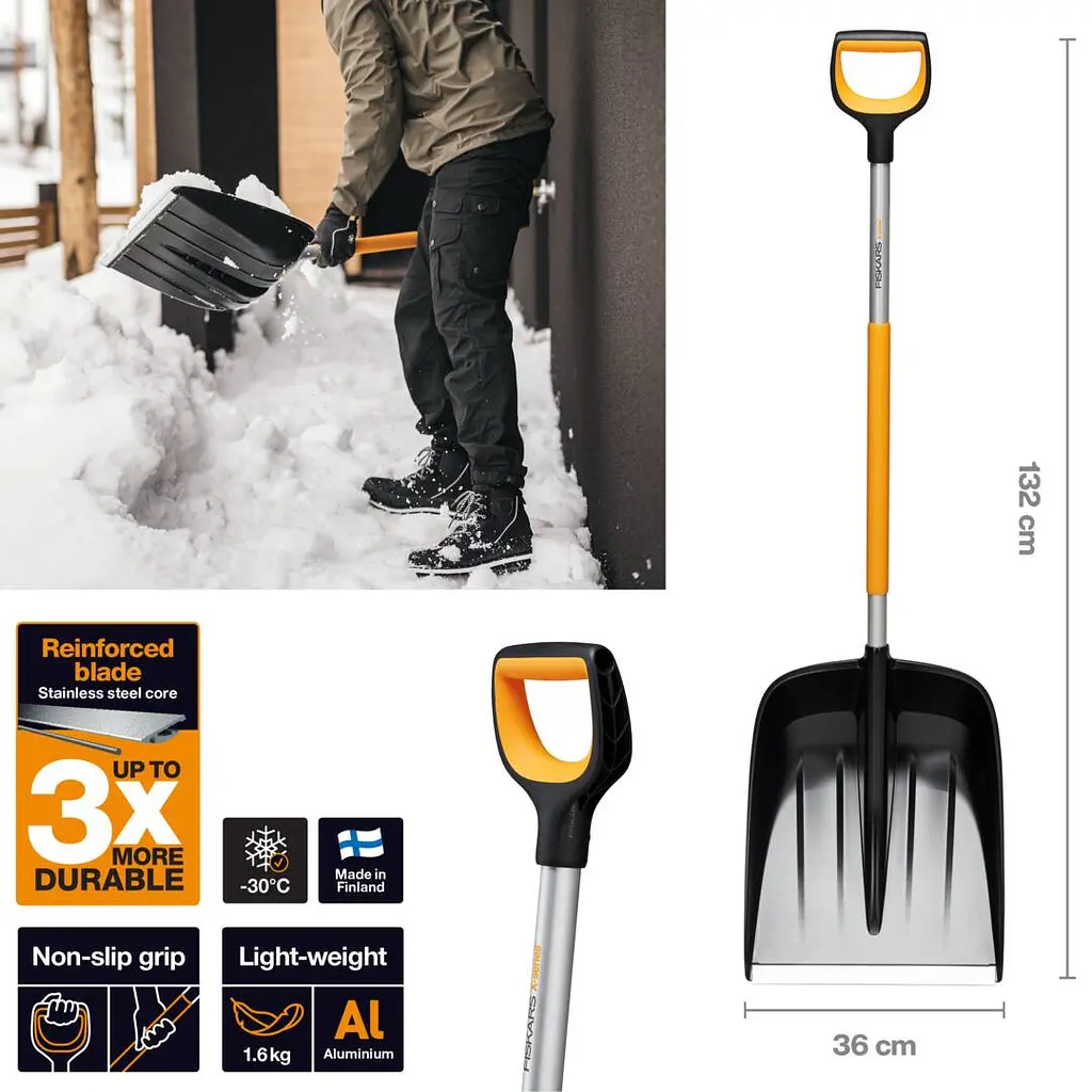 Лопата для прибирання снігу Fiskars полегшена X-series ™ (1057177) - фото 2
