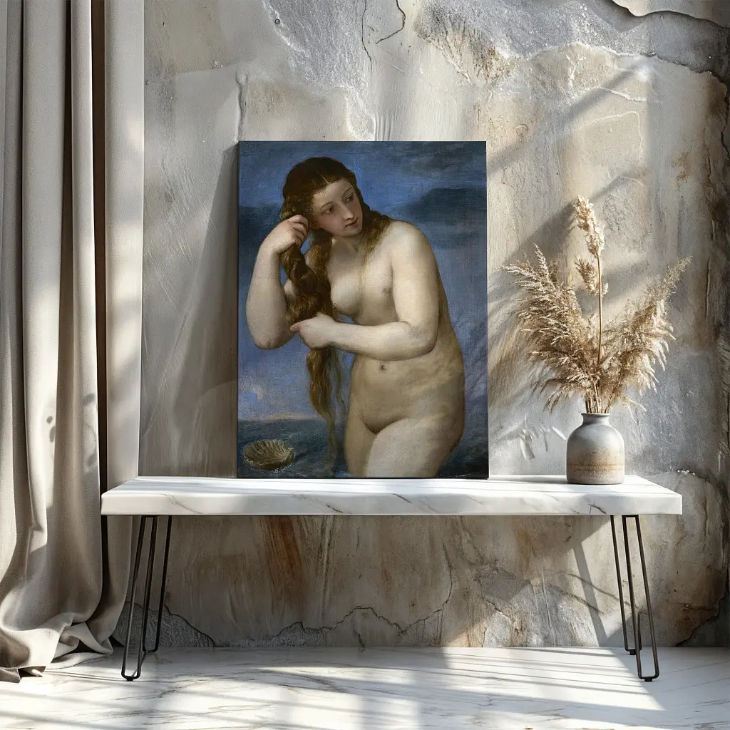 Інтер'єрна картина Венера, що піднімається з моря. Тіціан, Titian, Venus Rising from the Sea, інтер'єрний декор, 60×45 см (id6977) - фото 2