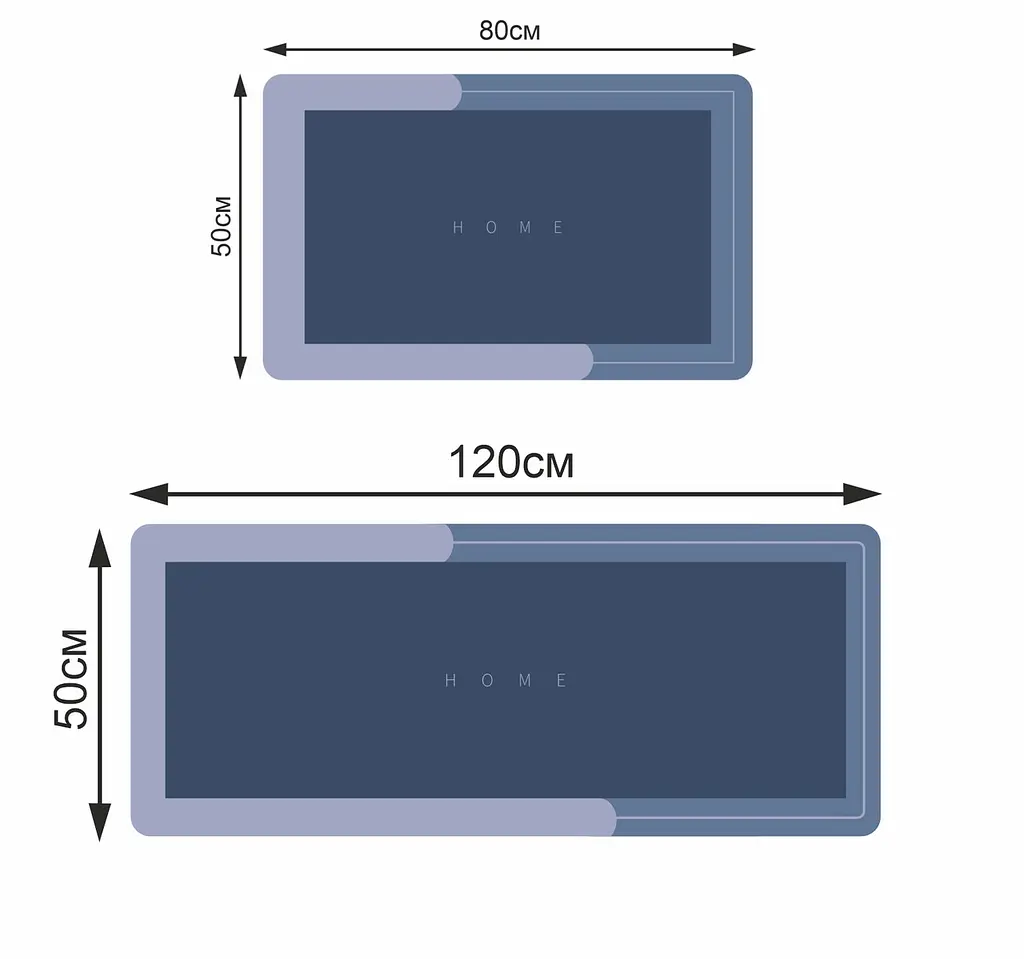 Набор диатомитовых ковриков для ванной и кухни Aquarius 50х80 см/50х120 см. - фото 2