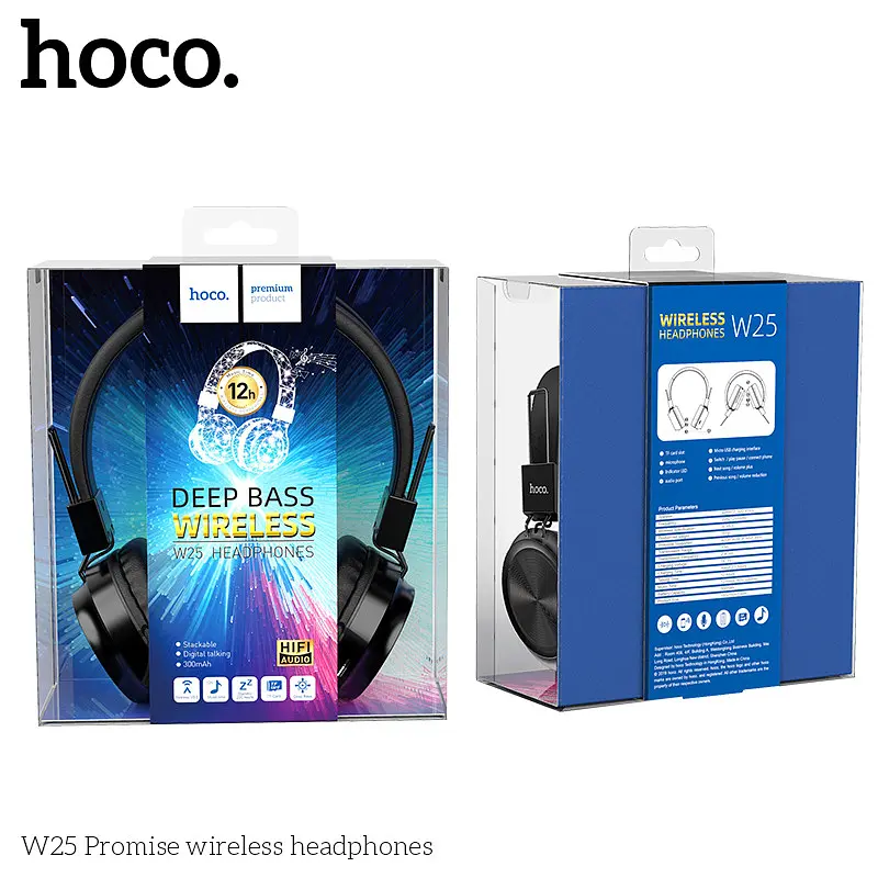 Навушники Bluetooth HOCO Promise W25 MicroSD/AUX support - фото 2