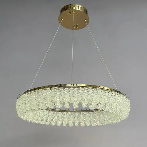 Linisoln 7903-500 FG 80W, кругла підвісна кришталева LED-люстра золото 50 см - фото 3